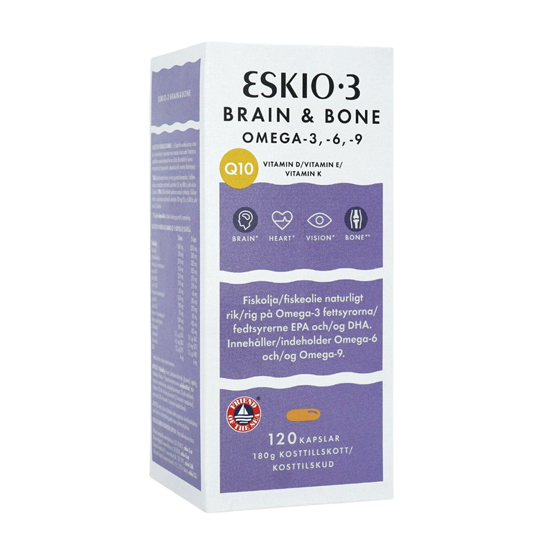 ESKIO-3 Brain & Bone žuvų taukai kapsulės N120