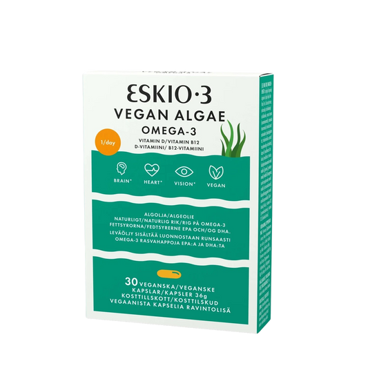 ESKIO-3 Vegan Algae veganiški jūros dumblių taukai kapsulės N30