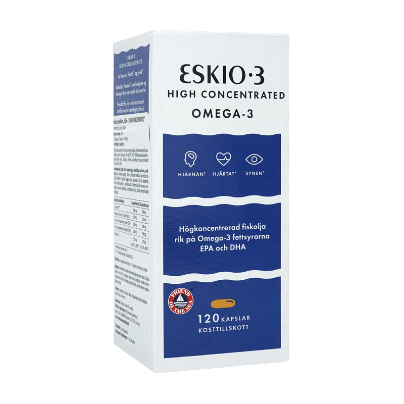 ESKIO - 3 Koncentruoti žuvų taukai High concentrated omega - 3 kaps. N.120 - BodyStrong