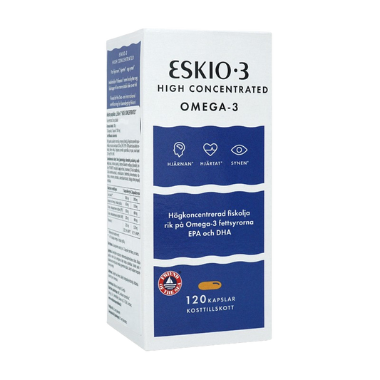 ESKIMO-3 Koncentruoti žuvų taukai Didelės koncentracijos omega-3 kaps. N.120
